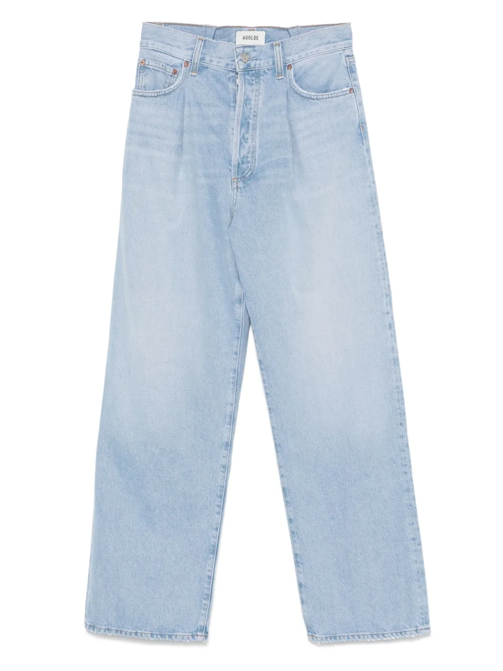 Pantaloni denim Agolde Wide-Leg albastru