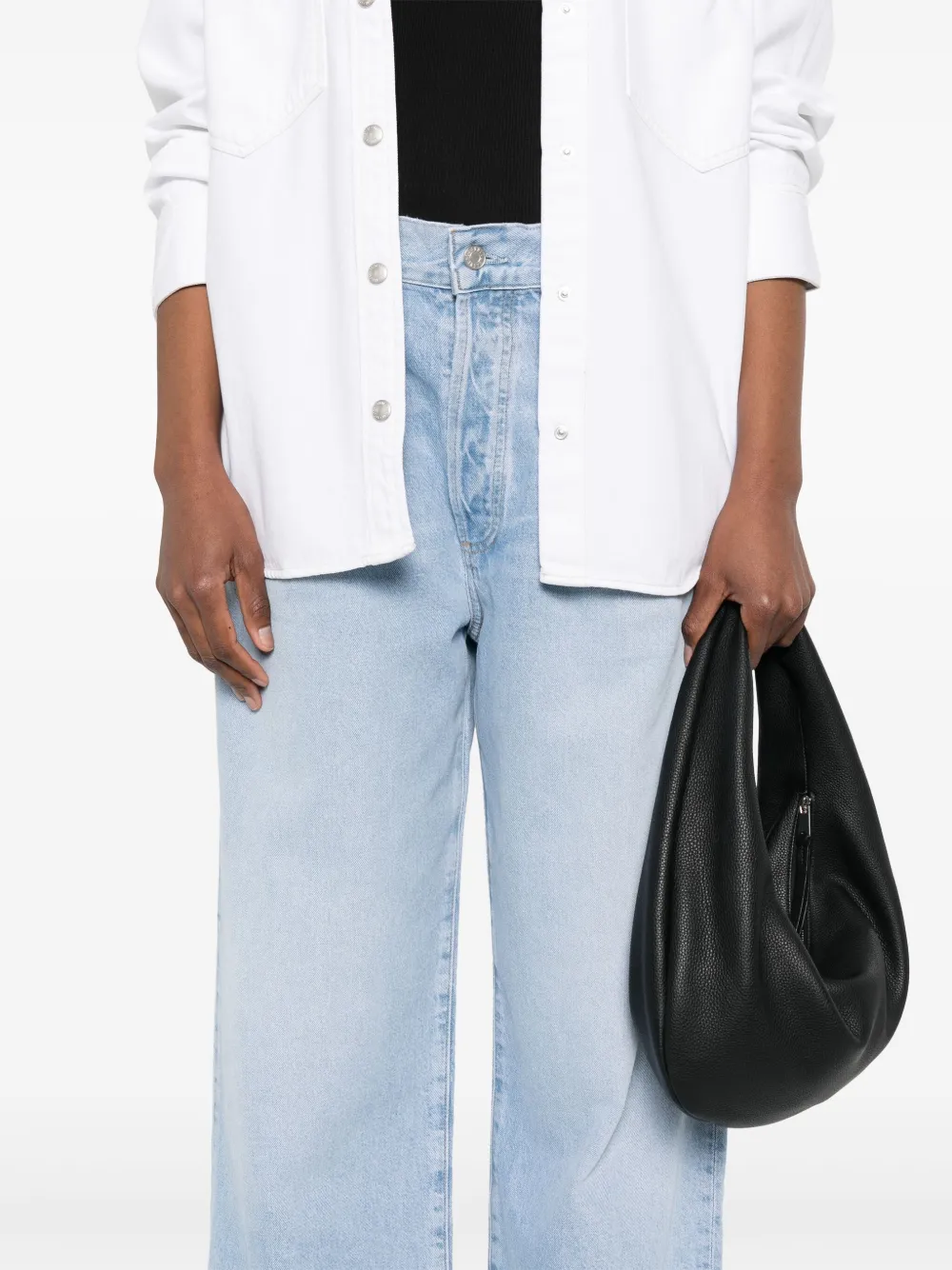 Pantaloni denim Agolde Wide-Leg albastru - imagine 5