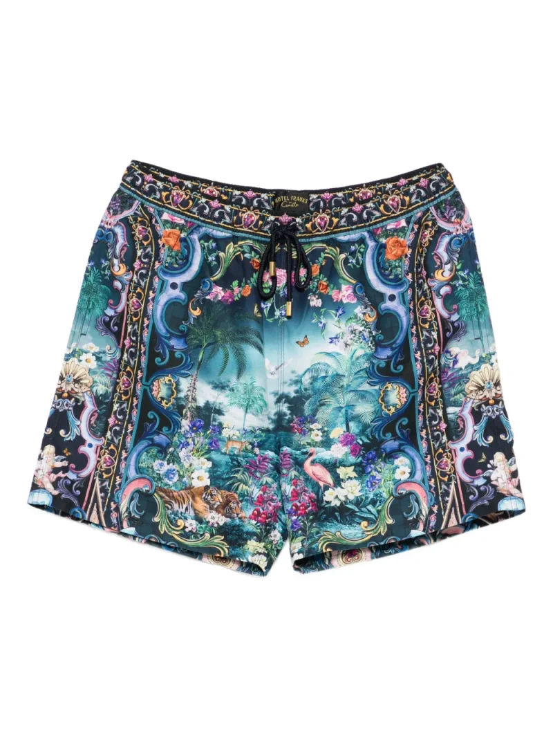 Pantaloni scurti Camilla Baroque-Print multicolor