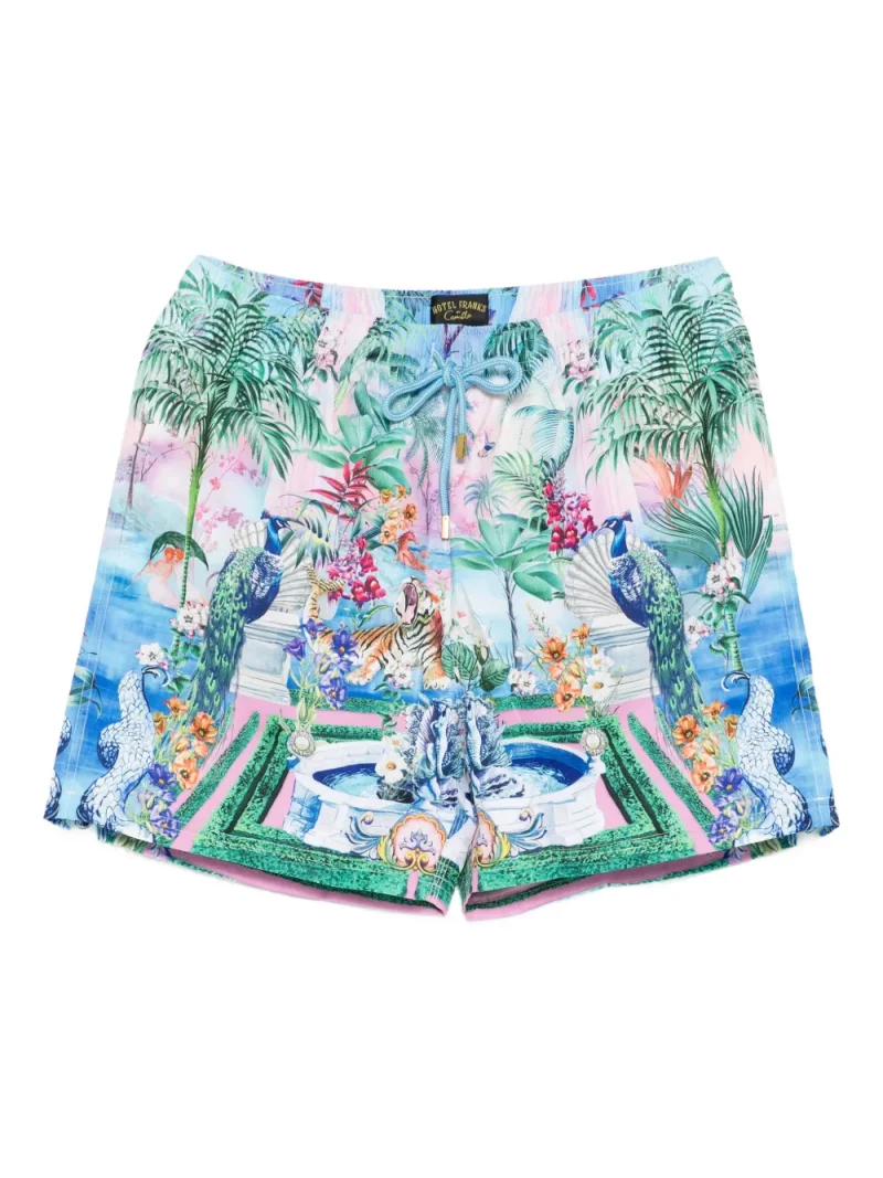 Pantaloni scurti Camilla Graphic-Print multicolor