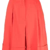 Pantaloni scurti Lorena Antoniazzi Turn-up Hem rosu