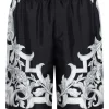 Pantaloni scurti Versace Barocco-Print Silk negru