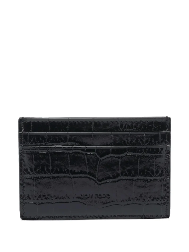 Portcard TOM FORD Crocodile-Effect negru