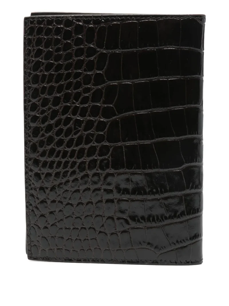 Alternative view of Portofel Tom Ford Crocodile-Effect Leather negru