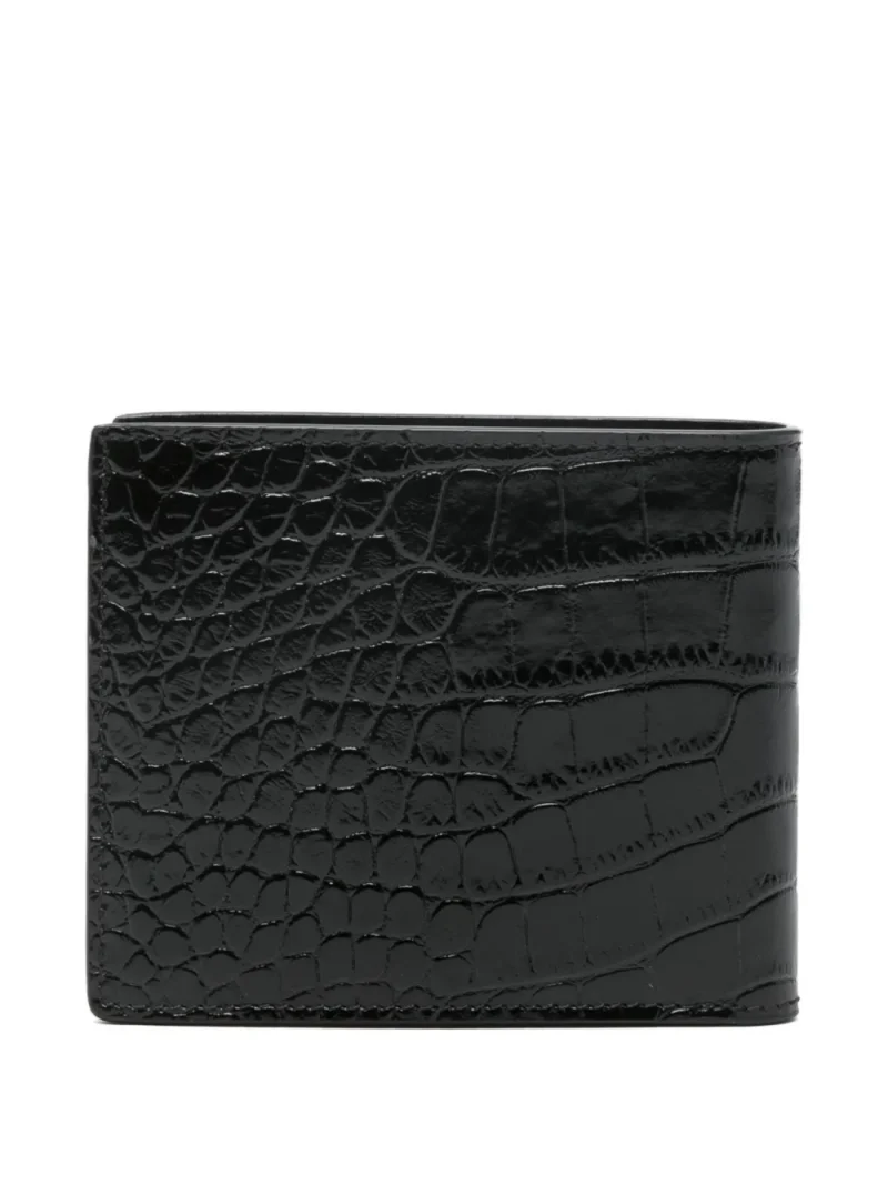 Portofel Tom Ford Crocodile-Embossed Leather negru