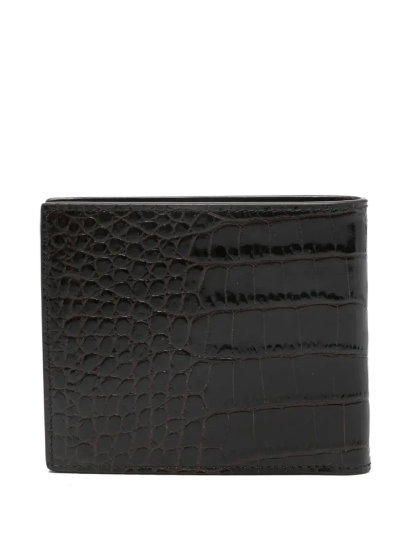 Alternative view of Portofel Tom Ford Embossed Crocodile-Print Leather negru