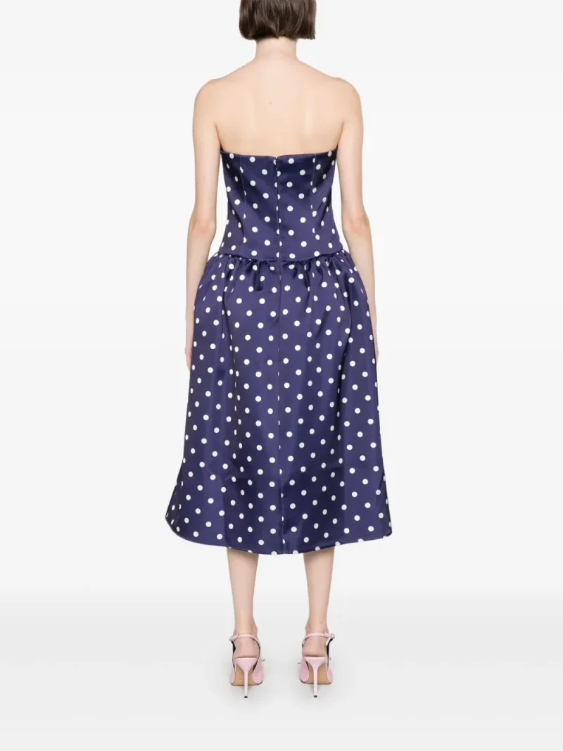 Alternative view of Rochie midi Self-Portrait Polka-Dot bleumarin