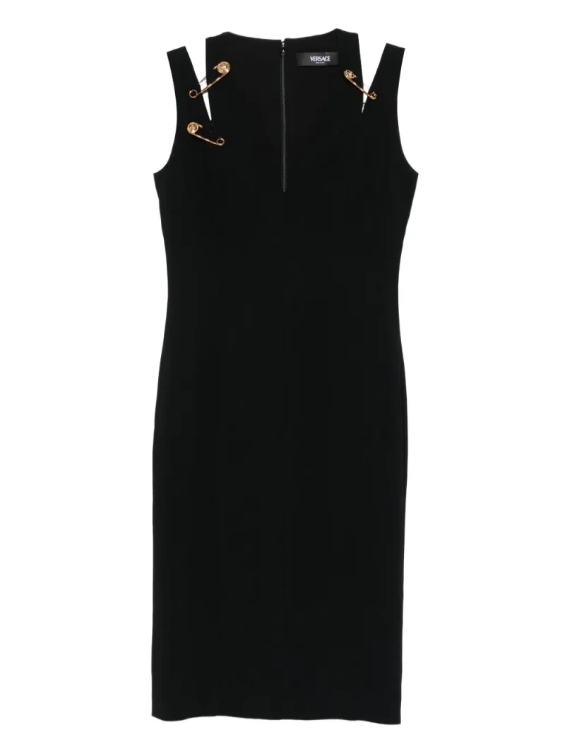 Rochie midi Versace Safety-Pin Detail negru
