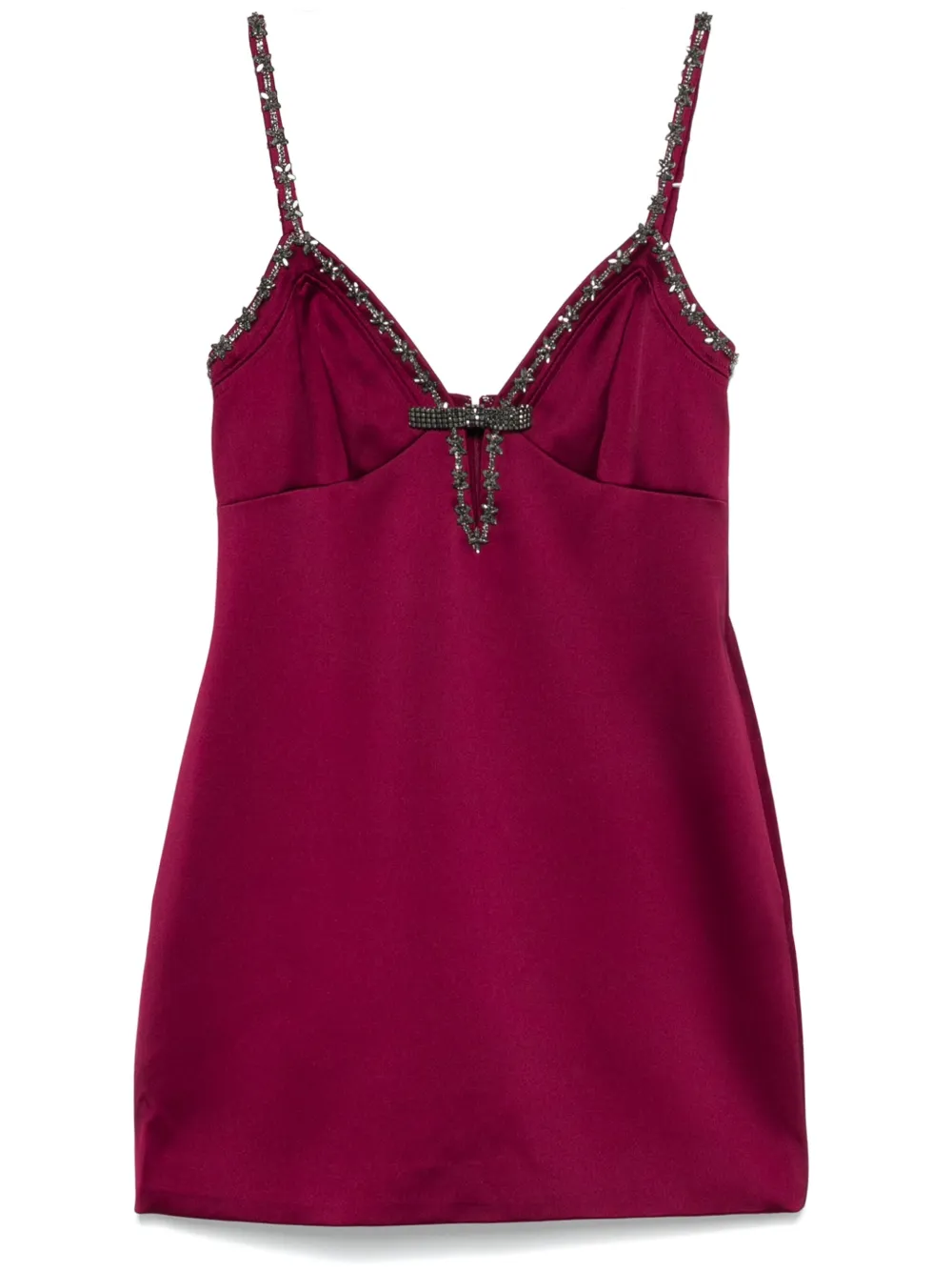 Rochie mini Self-Portrait Satin visiniu