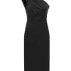 Rochie midi TOM FORD One-Shoulder Embellished negru