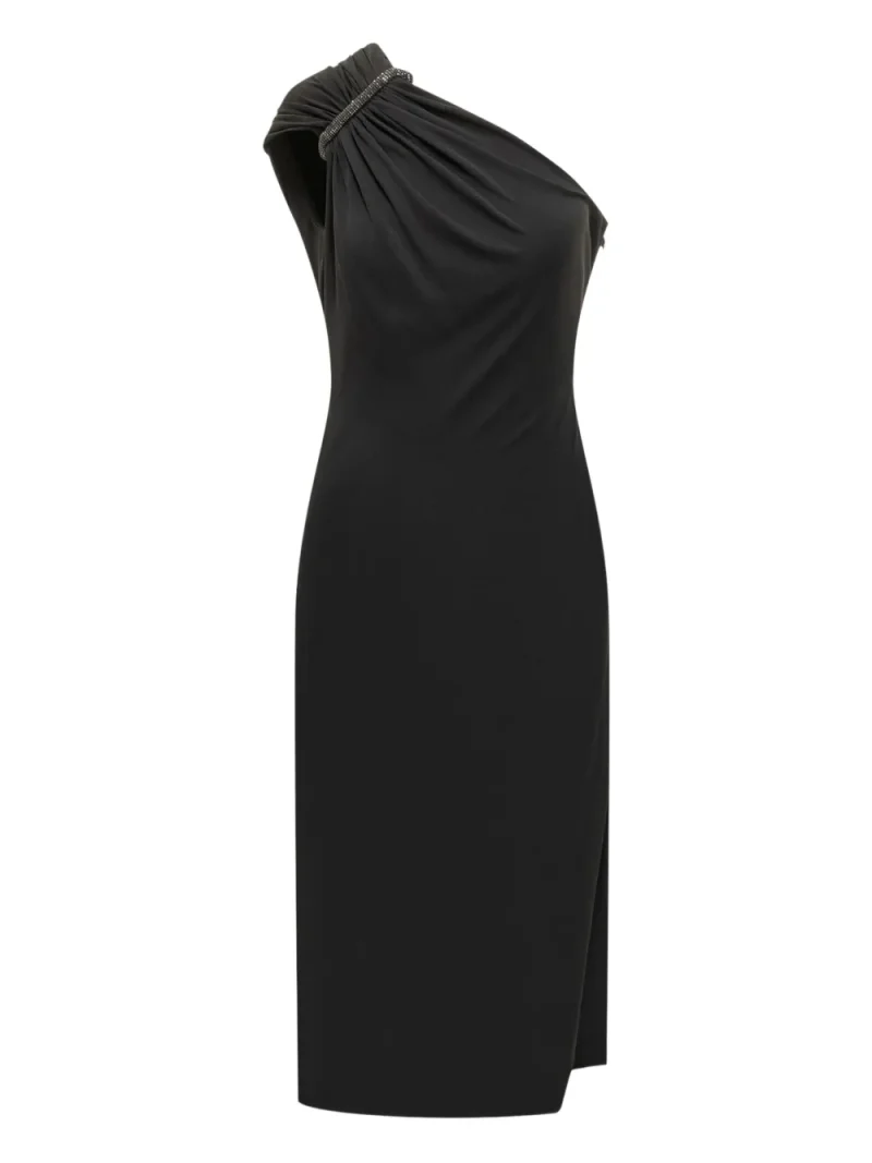 Rochie midi TOM FORD One-Shoulder Embellished negru