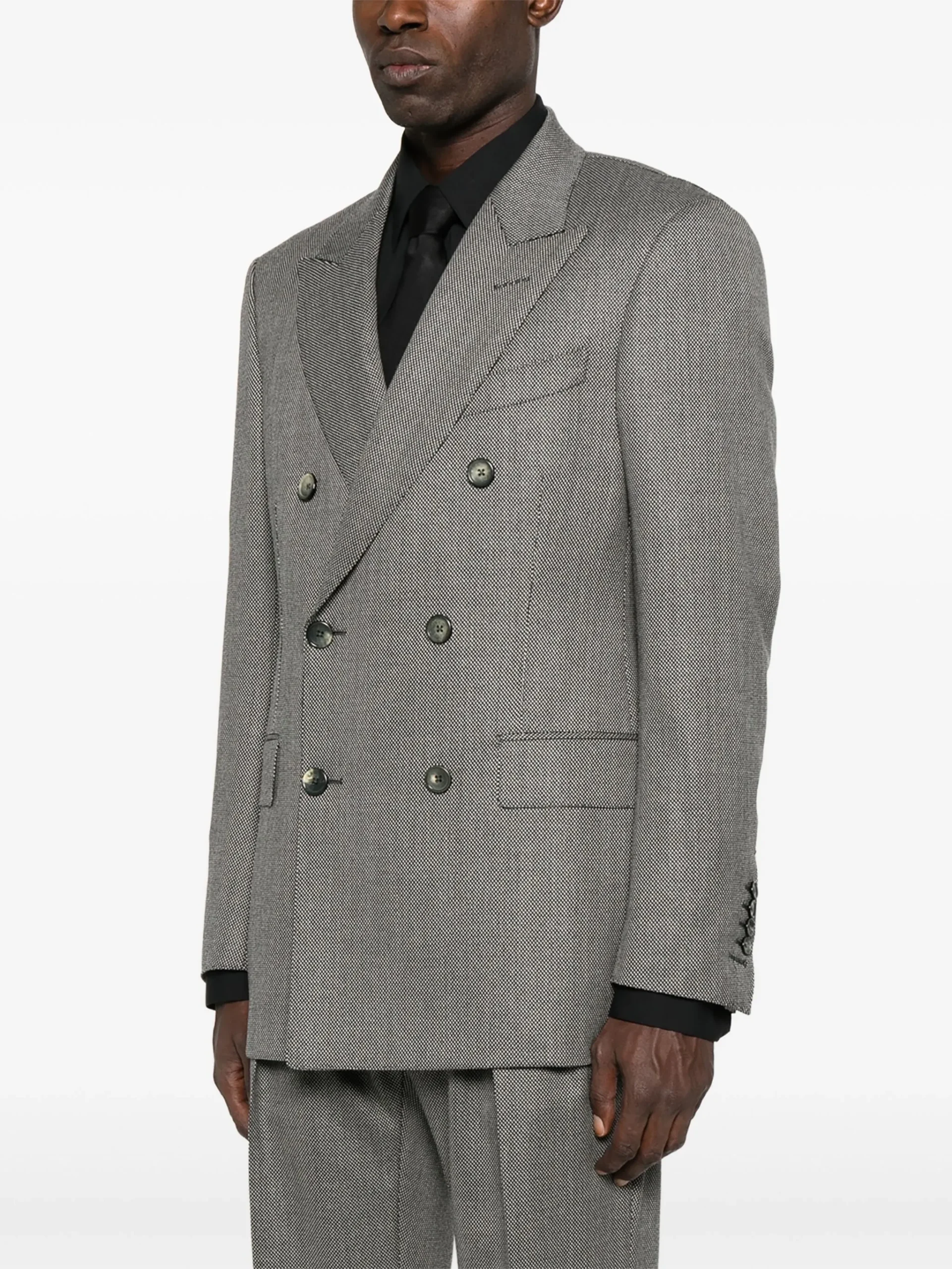 Sacou TOM FORD double-breasted wool gri - imagine 4