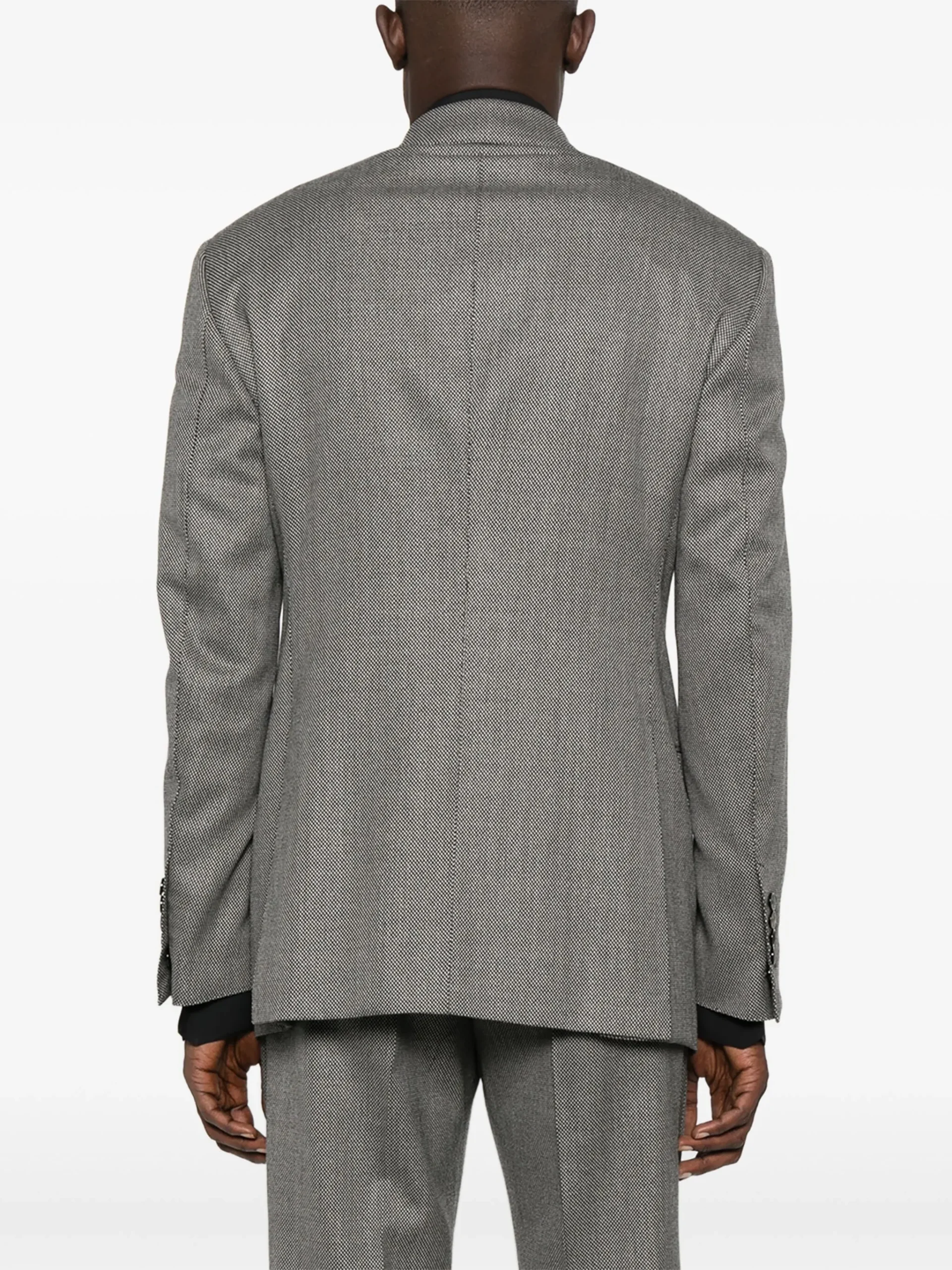 Sacou TOM FORD double-breasted wool gri - imagine 3