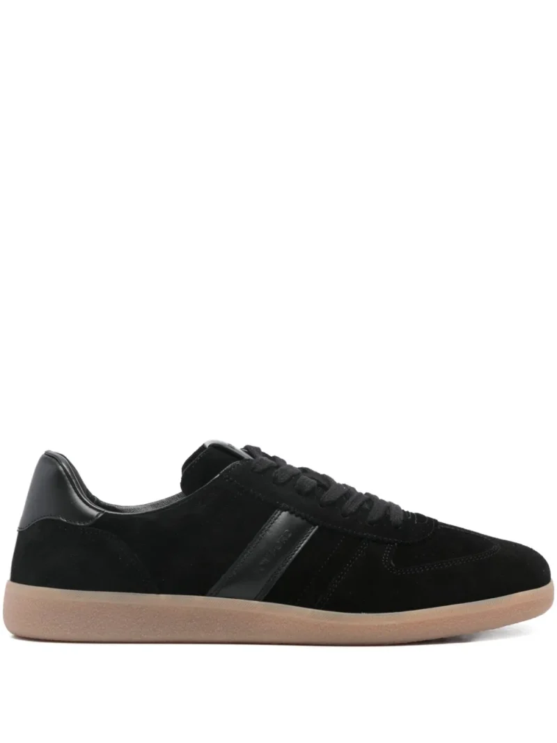 Sneakers Tom Ford Panelled Suede negru, cu profil jos