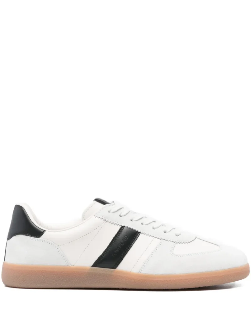 Sneakers Tom Ford Suede Leather Striped alb