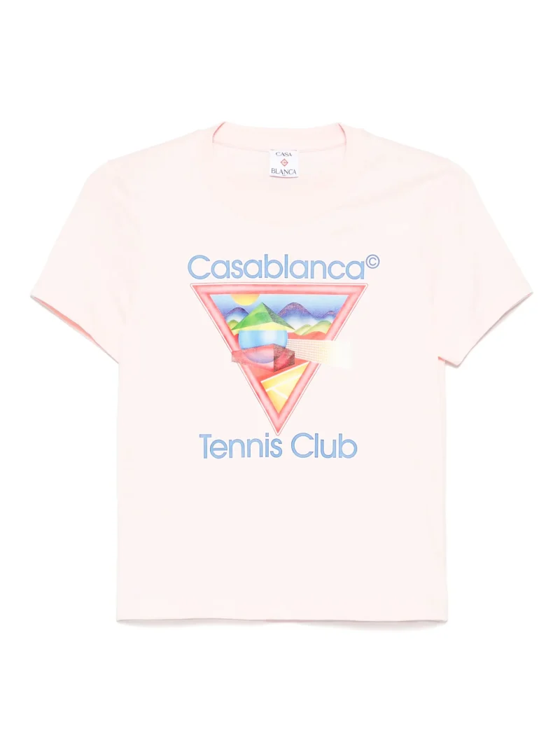 Tricou Casablanca tennis club graphic-print roz