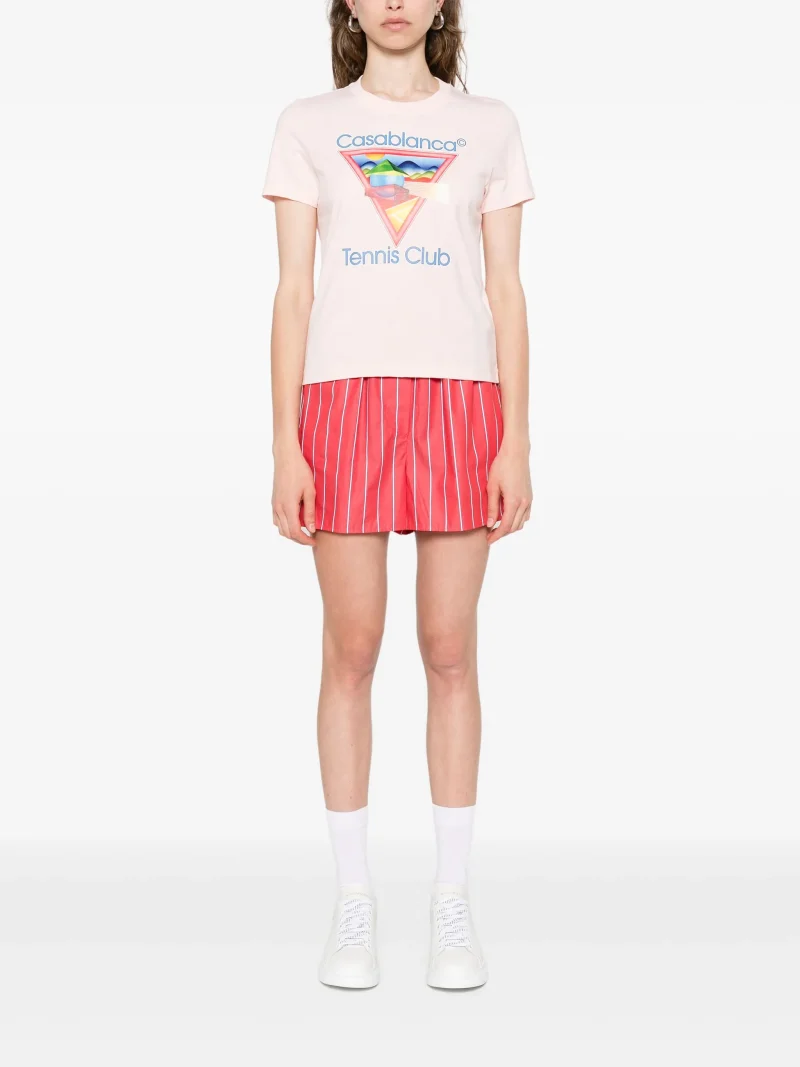 Alternative view of Tricou Casablanca tennis club graphic-print roz