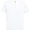 Tricou polo Versace Medusa Zip-Up alb