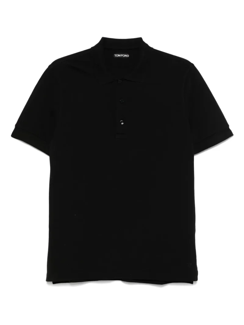 Tricou TOM FORD Pique-Weave Polo negru