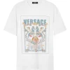Tricou Versace Coral Theatre Postcard alb