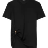 Tricou Versace Safety-Pin Draped negru