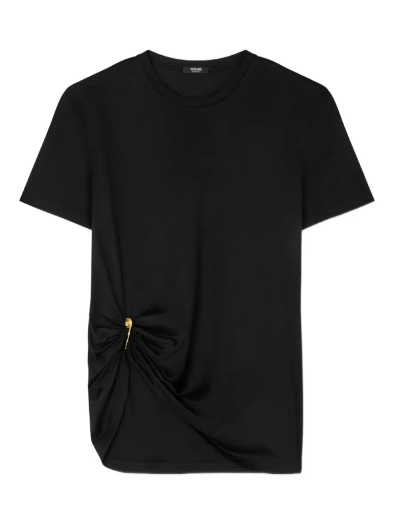 Tricou Versace Safety-Pin Draped negru