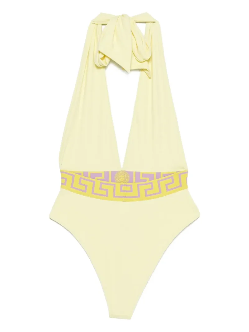 Alternative view of Costum de baie Versace Greca Halterneck galben