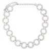 Colier Self-Portrait crystal-embellished choker argintiu