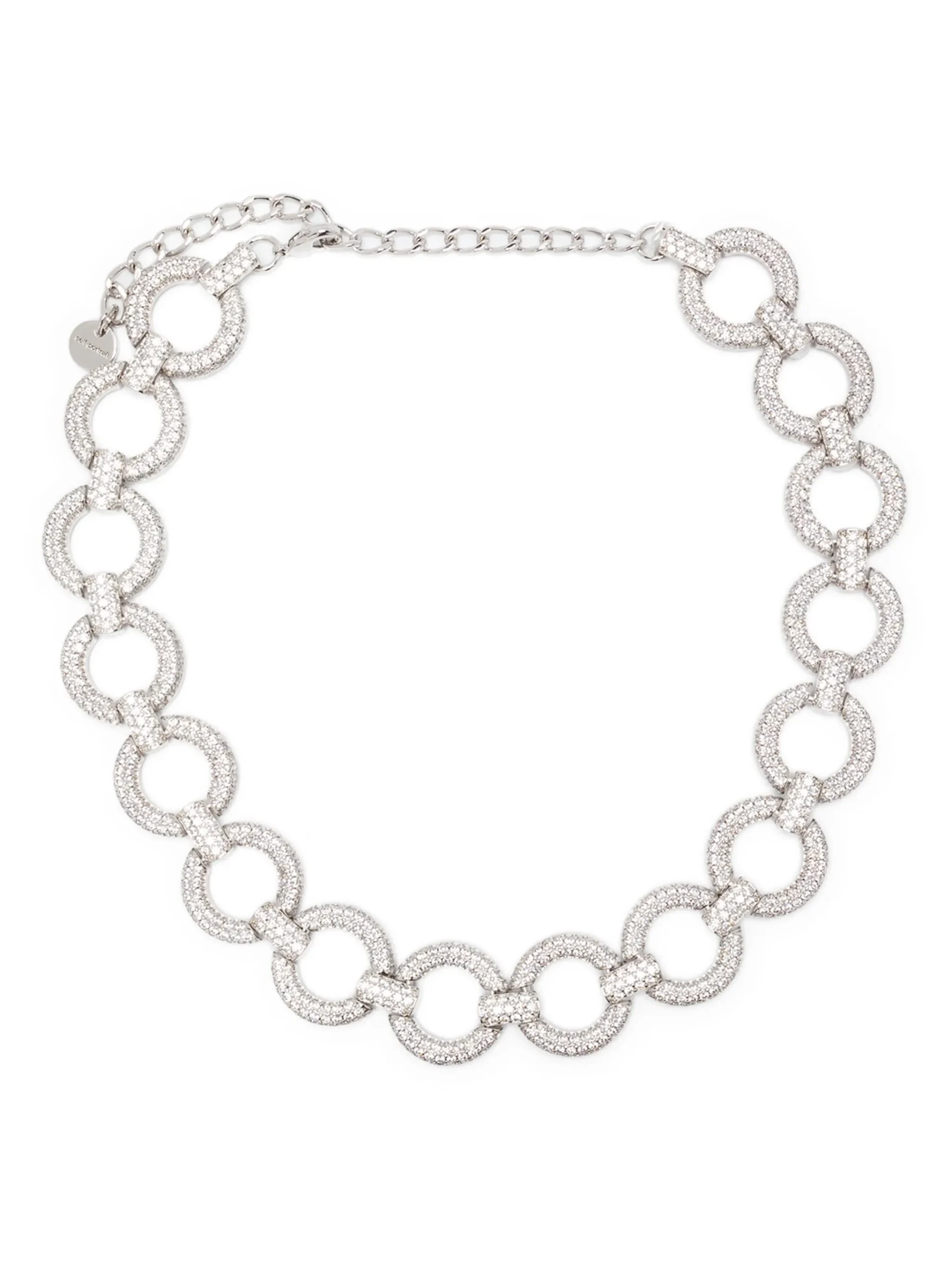 Colier Self-Portrait crystal-embellished choker argintiu