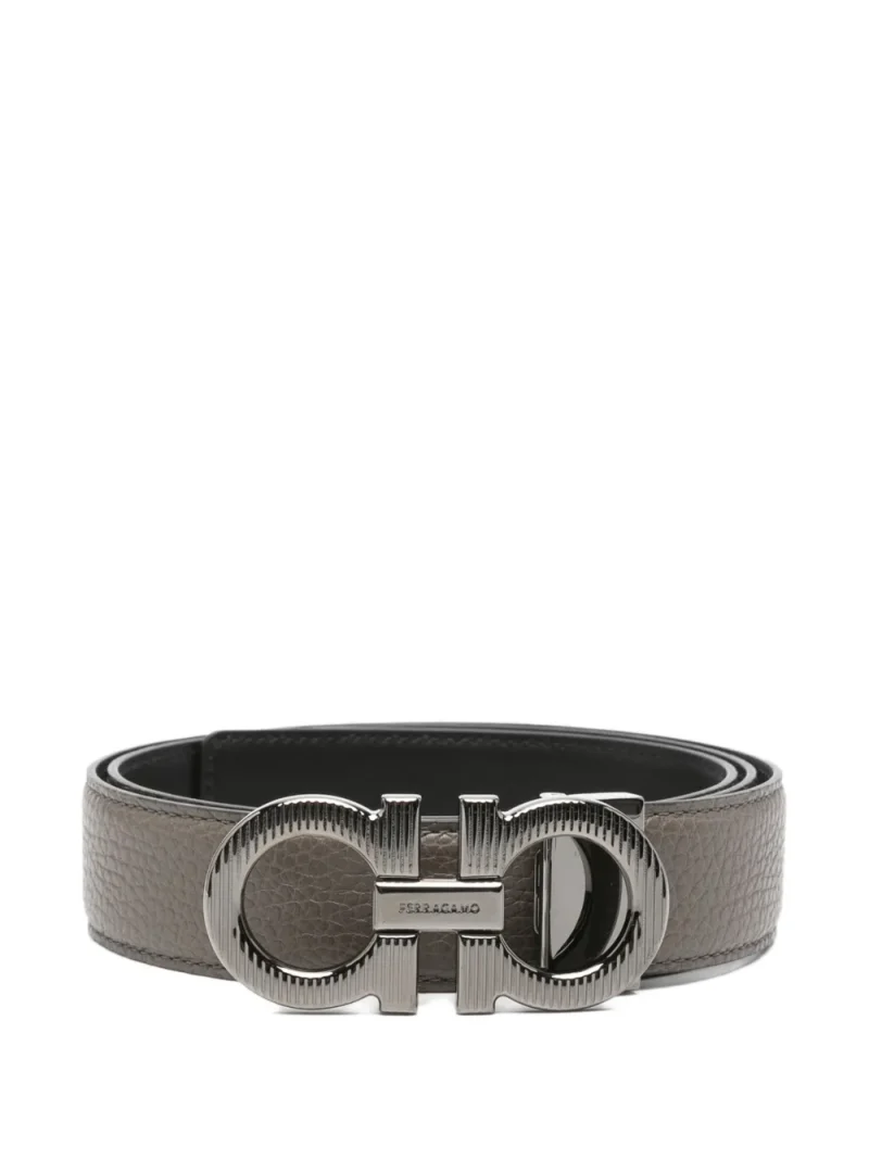 Curea Ferragamo Gancini Buckle Leather gri