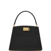 Geanta Ferragamo Gancini grained top-handle negru