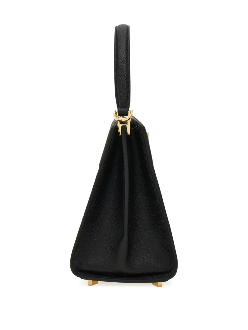 Geanta Ferragamo Gancini grained top-handle negru - imagine 5
