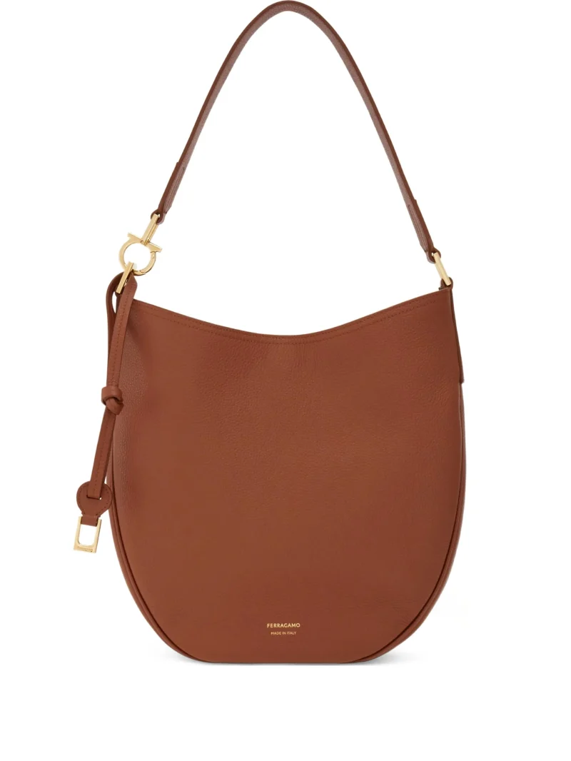 Geanta Ferragamo leather shoulder maro