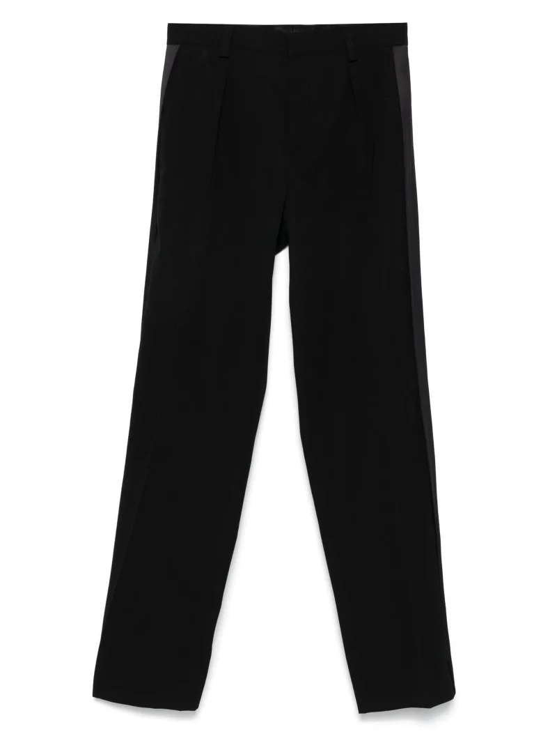 Pantaloni Casablanca pleated side-stripe negru