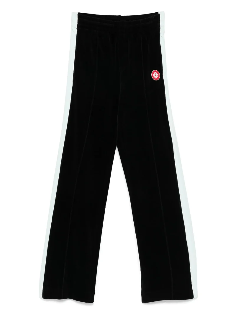 Pantaloni Casablanca side-stripe velour negru