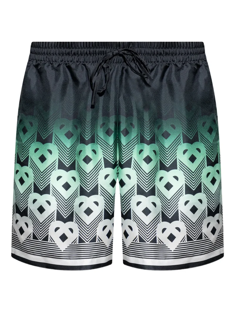 Pantaloni scurti Casablanca monogram-print verde