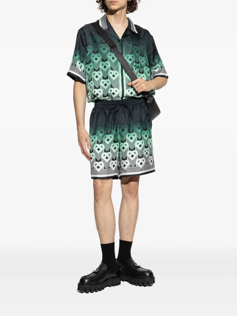 Alternative view of Pantaloni scurti Casablanca monogram-print verde