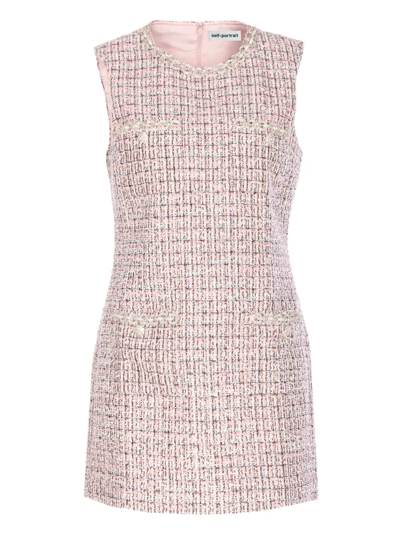 Rochie Self-Portrait crystal-embellished roz