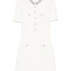 Rochie mini Self-Portrait embellished button-detailed alb