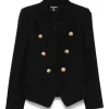 Sacou Balmain double-breasted wool negru