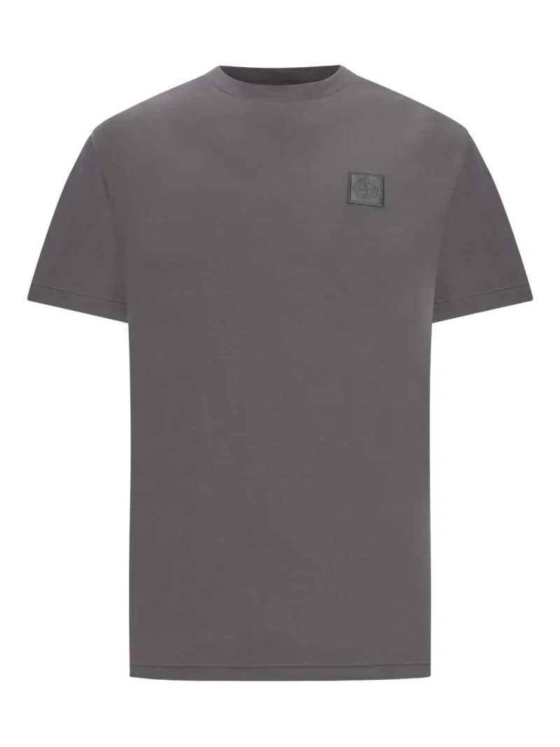 Tricou Stone Island crew-neck logo-patch gri