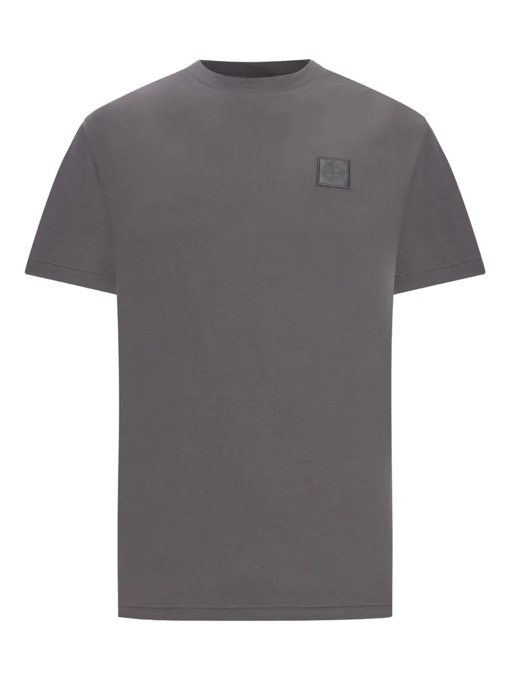 Tricou Stone Island crew-neck logo-patch gri