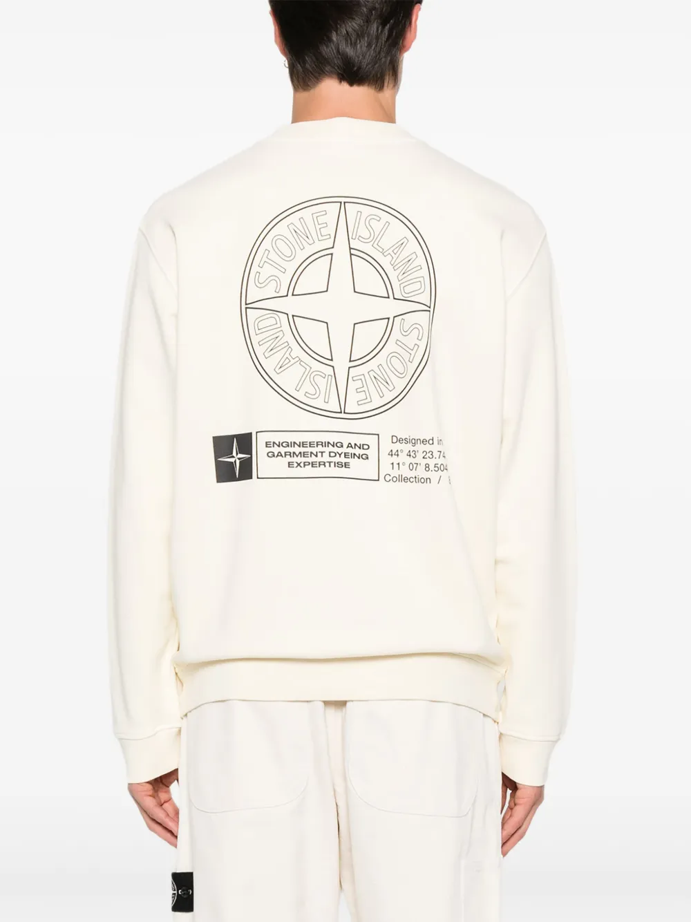 Bluza Stone Island Logo-Print bej - imagine 2
