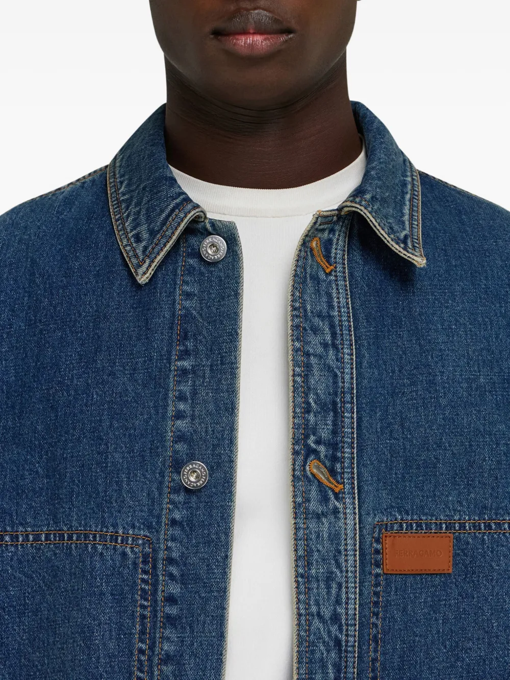 Camasa Ferragamo Workwear albastru - imagine 5