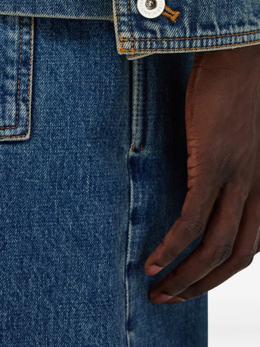 Camasa Ferragamo Workwear albastru - imagine 6