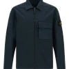 Camasa Stone Island Corduroy Logo-Patch bleumarin