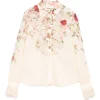 Camasa Zimmermann Floral Lace-Trimmed roz