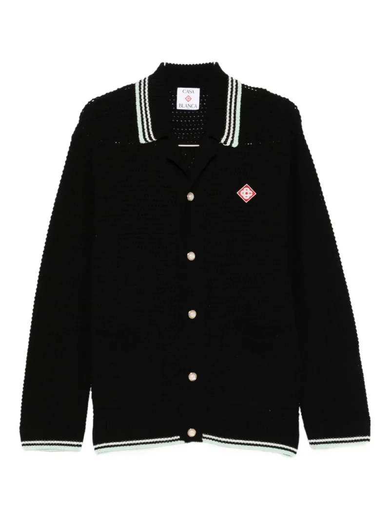 Cardigan Casablanca buttoned ribbed negru