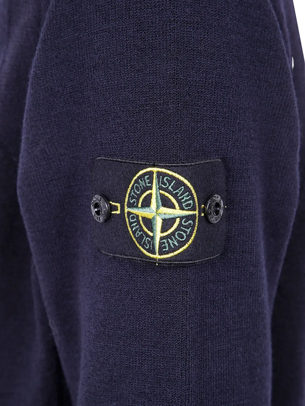 Cardigan Stone Island Zip-Front Logo-Patch bleumarin - imagine 3