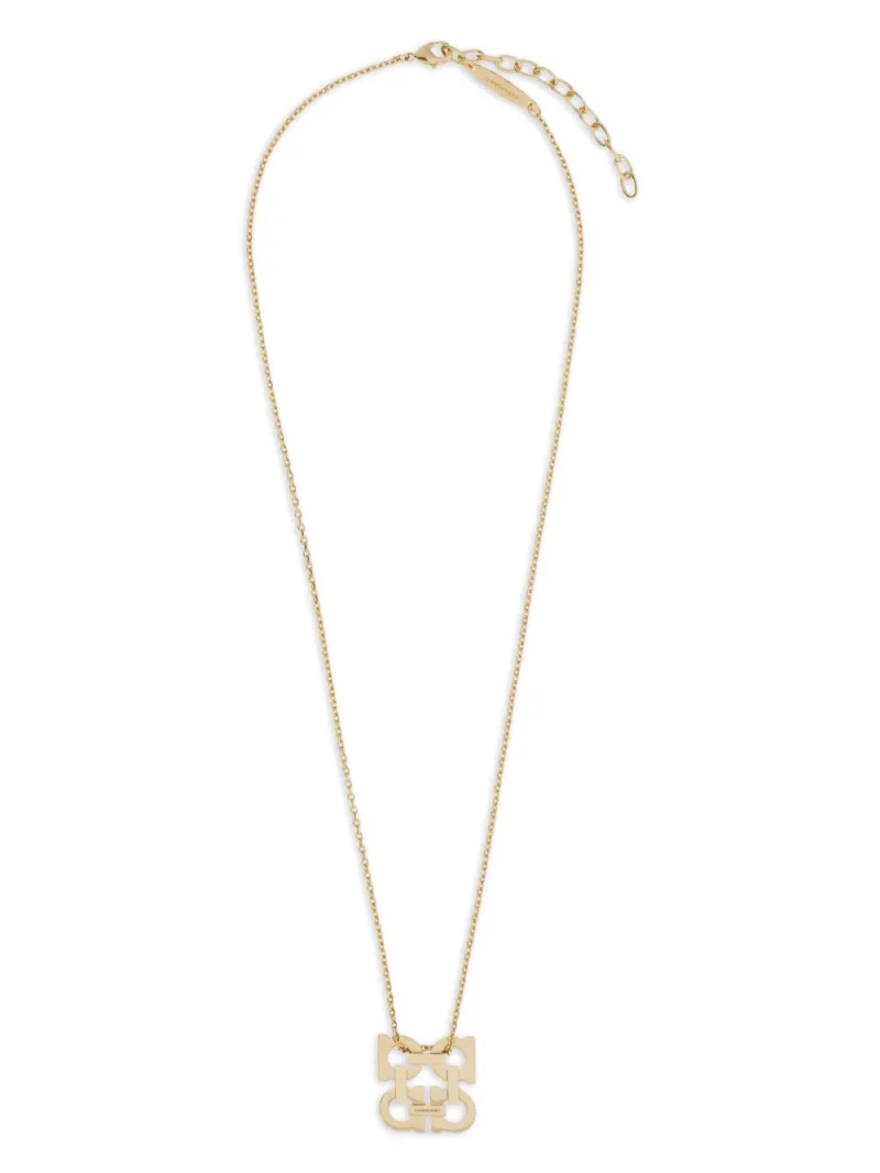 Colier Ferragamo Logo-Pendant auriu